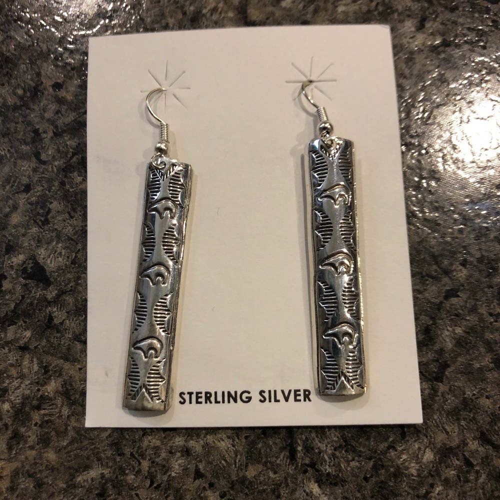 Navajo Native American Sterling Silver Earrings